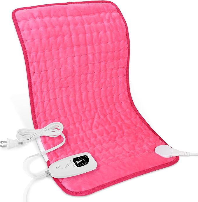 Deepsoon Heating Pad,Electric Heating Pads for Back,Neck,Abdomen,Moist Heating Pad for Shoulder,Knee,Arms,Legs,Dry/Moist Heat & Auto Shut Off,Christmas Gifts for Men and Women,Fuchsia,24x12 Inch