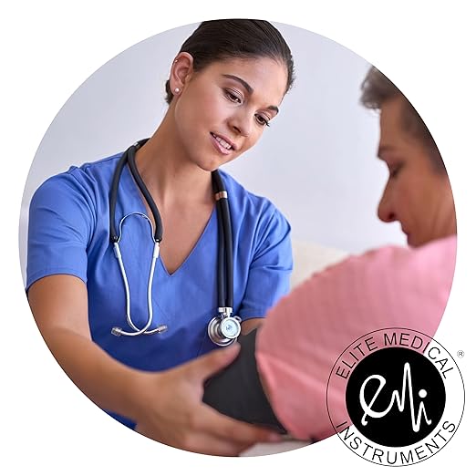 EMI Royal Blue Dual Head Sprague Rappaport Stethoscope and Manual Blood Pressure Adult Cuff Aneroid Sphygmomanometer Set
