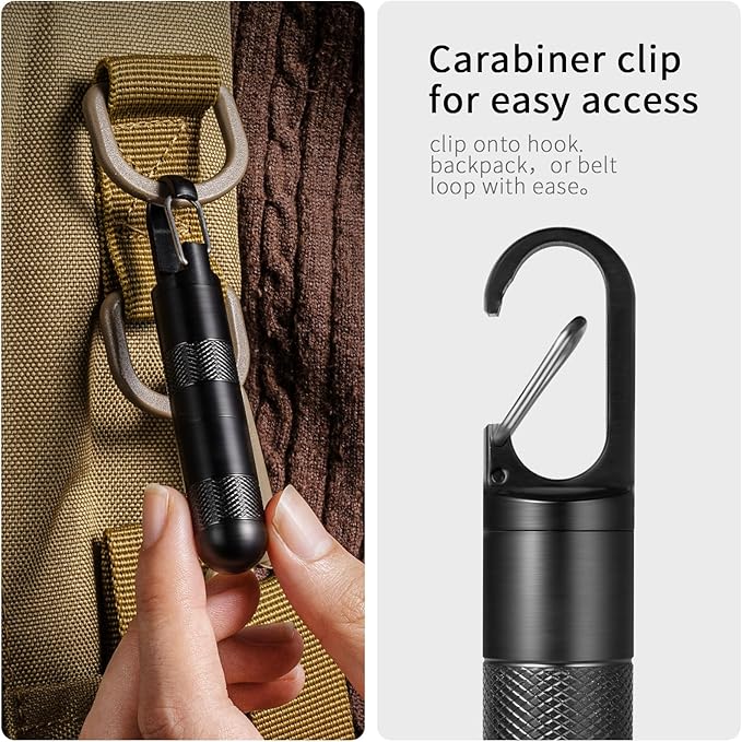 Micro Pill Holder Keychain Titanium Pill Case for Purse Small Pill Container Travel Black Pill Box Medicine Bottle Organizer for Vitamin Fish Oil Supplement (Black+2 Unclosed Extension Tube)