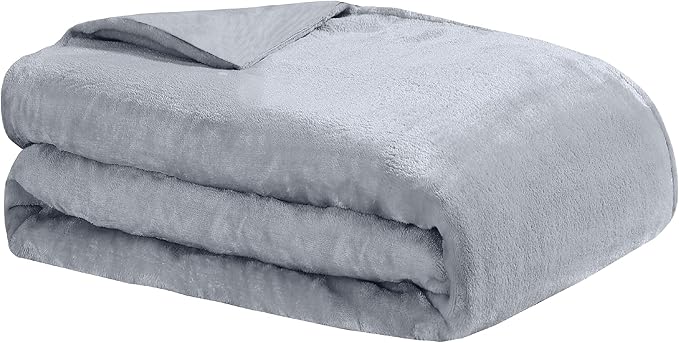 Dream Lab Amethyst and Quartz Crystal Cooling Reversible Weighted Blanket with Removable Cover, 15 Pounds, Grey