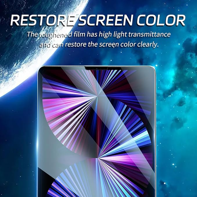 [2 Packs] ZenRich Anti Blue Light Screen Protector for iPad Pro 11 Inch 4th/ 3rd/ 2nd/ 1st Gen (2022/2021/2020/2018) – 9H Hardness Tempered Glass, HD Clarity, Eye Protection, Scratch Resistant, Bubble-free