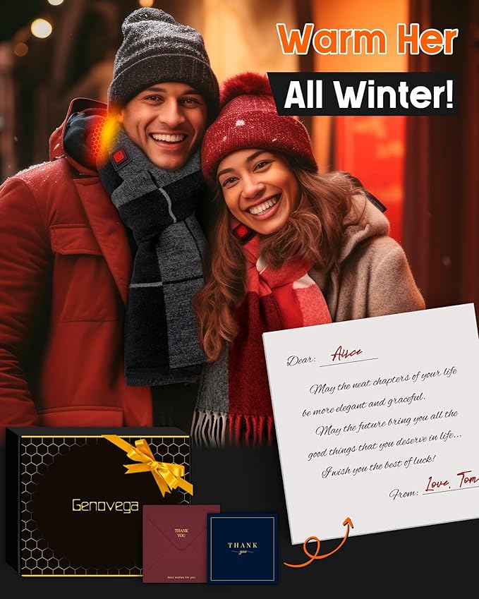 Heated Scarf Valentine Gifts Regalos Idea for Women Wife Esposa Mom Mamá Mama Mujer Girlfriend Novia Sister Hermana Who Have Everything for Birthday Cumpleaños Navidad Valentine Stress Relief Bufanda