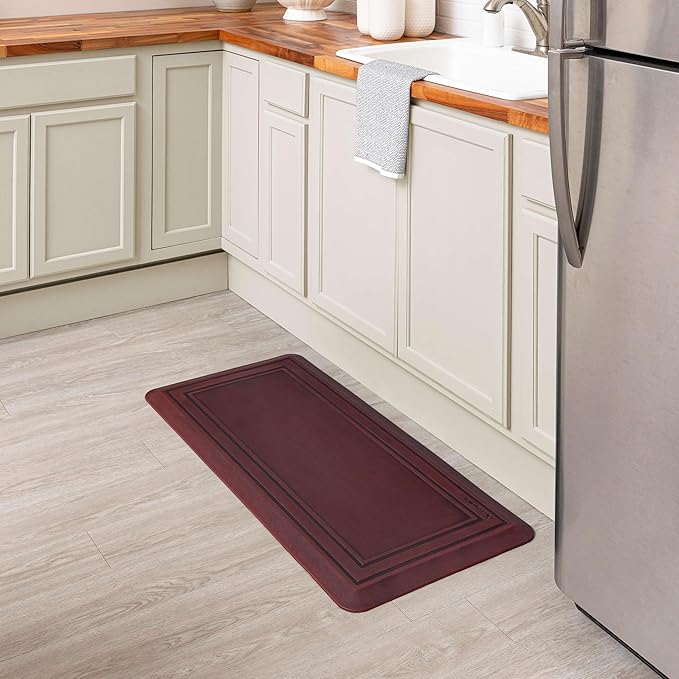 Tempur-Pedic Ultra Comfort Anti-Fatigue Frame Merlot 1' 8" x 3' 6" Kitchen Floor Mat Cushioned Ergonomic Standing Desk Mat Waterproof Non-Skid Foam