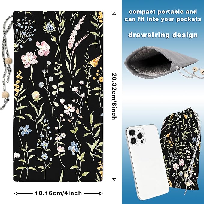 EMF Shield Sleeve for Cell Phone Reduce Signal Anti-EMP Pouch Against Radiation, EMF, 5G, RFID Blocking 4x8 Inch Watercolor Floral Phone Sleeve Bags