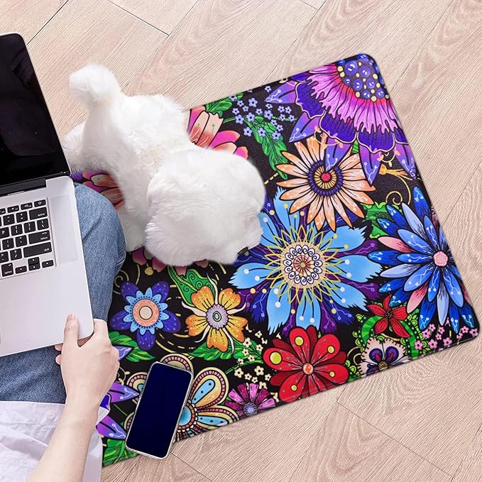 Likiyol Boho Kitchen Rugs, Boho Floral Anti Fatigue Kitchen Mat for Floor, Bohemian Flowers Non Slip Washable Kitchen Floor Mats, Comfort Standing Mat, 18''x30'', Floral