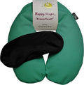 Microwavable Unscented Flax Seed Neck Wrap & Free Sleep Eye Mask - Hot Cold Heating Pad for Shoulder & Neck Pain Relief Pillow - Stress & Migraine Relief - Heat or Freeze - Green