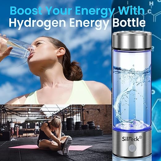 2025 Premium Hydrogen Water Bottle - 450ml | Up to 4000 PPB | Mineral Water Bottle Compatible & Portable Hydrogen Generator | BPA-Free Hydrogen Bottle Rechargeable with Cleaning Brush