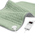 12"x24" Heating Pad for Back Pain Cramps Relief, Full Body Heating Pads Christmas Gift for Women Mom Dad, Heating Pad with 6 Heat Settings 4 Timer Machine Washable (Green)