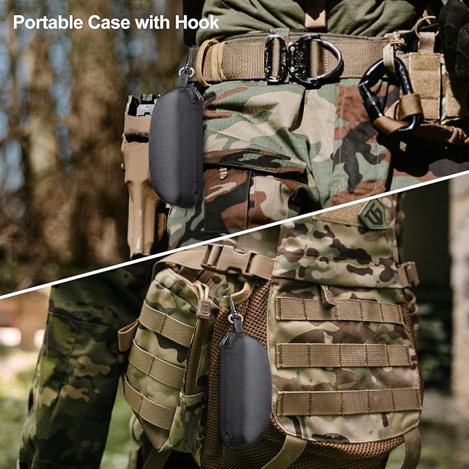 xaegistac Shooting Glasses Anti-fog Shooting Range Eye Protection, Adjustable Safety Glasses with Zipper Hard Case