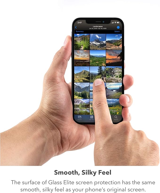 ZAGG Glass Elite Privacy - Privacy Screen Protector for iPhone 12 Pro, iPhone 12, iPhone 11, iPhone XR – InvisibleShield - 3X Impact Protection (200106681)