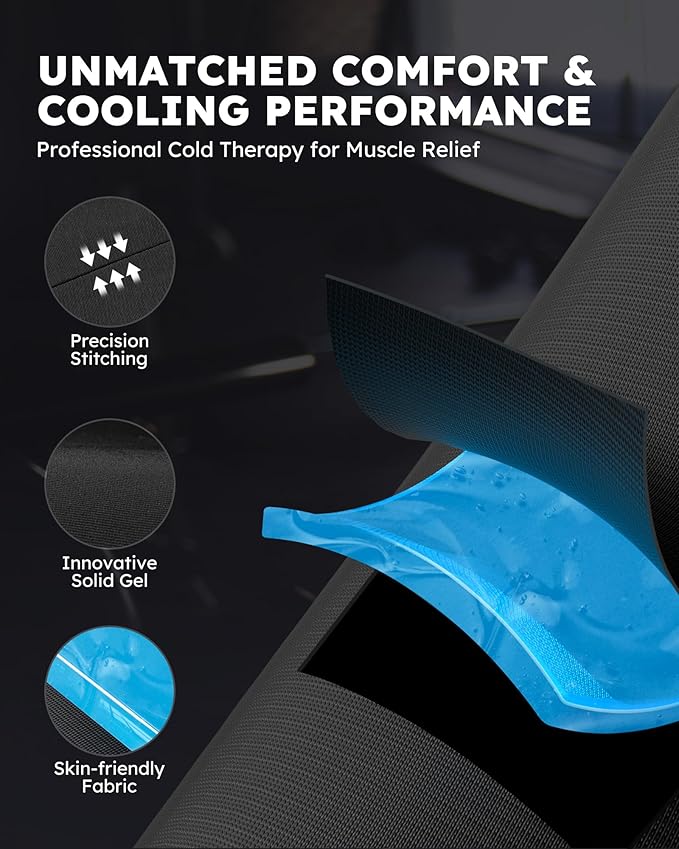 Tolaccea Full Leg Ice Pack Wrap with 360° Coverage with Strap for Muscle Recovery After Exercise, Ice Pack Wrap Around Entire Leg for Pain Relief, Foot Calf and Thigh Legs Shins Hamstrings (Large)