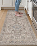 LUMI Kitchen Mat Anti Fatigue Cushioned, Memory Foam Padded Standing Rug Washable, Non Slip Comfort Floor Runner for Home, Sink, Laundry, Office, 24"x59", Taupe