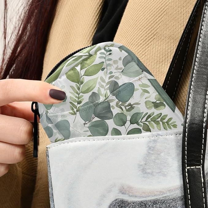 Travel Pill Case Green Leaf Counter Herb Plant Weekly Small Pill Box 7 Day Pill Box Pill Organizer Bag