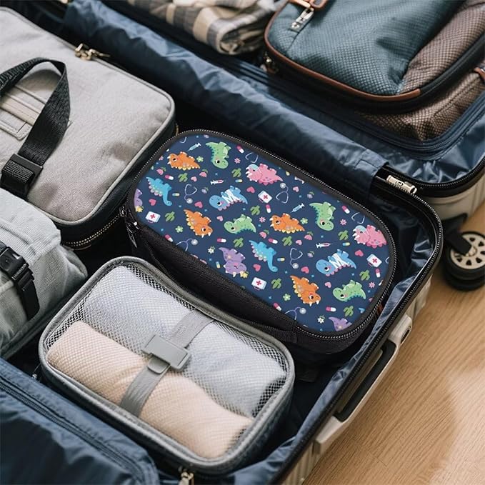 Rnyleeg Cute Dinosaur Diabetic Bags for Supplies Small Size Insulin Cooler Travel Case Reusable Insulin Bag for Diabetes Lightweight Madicine Storage Pouch Easy to Carry