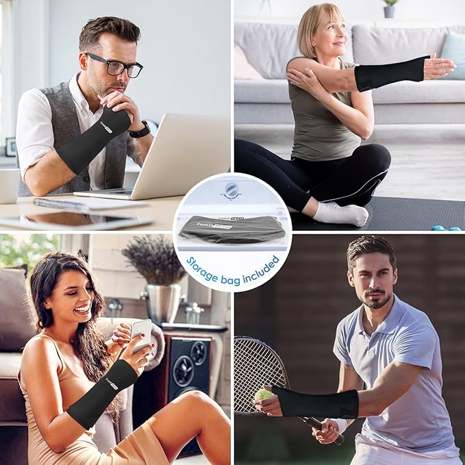 Comfitech Wrist Ice Pack Wrap for Hand, Thumb & Arm with Extended Coverage, Carpal Tunnel Cooling Sleeve for Better Putting On & Off, Cold Gloves Reusable, Medium