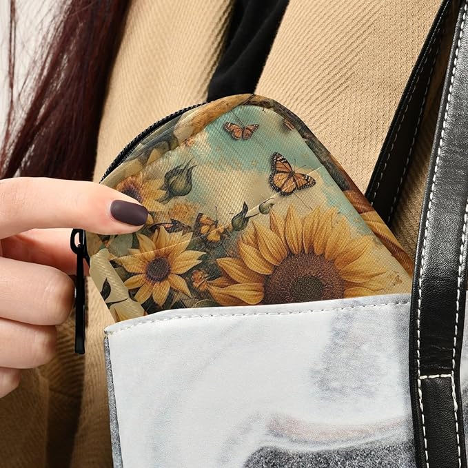 Travel Pill Case Sunflower Sky Weekly Small Pill Box 7 Day Pill Box Pill Organizer Bag
