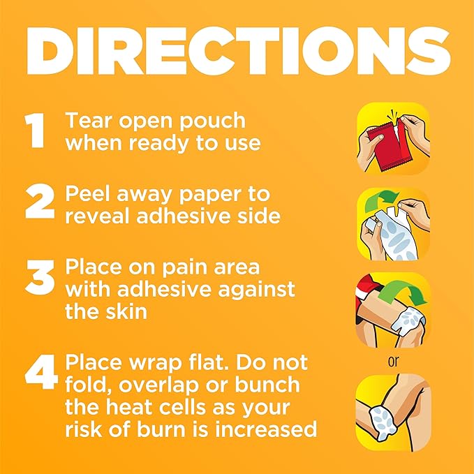 ThermaCare Portable Heating Pads - Adhesive, Disposable HeatWraps for Joint & Muscle Pain Relief - Multi-Purpose, Drug-Free Therapy with Flexible Fit (4-Count)