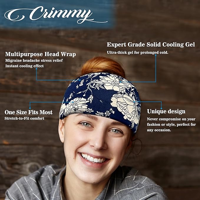 Migraine Headache Relief Cap - Cooling Gel Ice Hat Head Wrap Face Mask for Tension, Stress & Hangover - Gifts for Women Sister Mom Girlfriend Wife - Self Care Birthday Gift