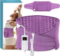 Heating Pad Back Pain Relief Electric Heating Pad for Period Cramps Lower Back Neck Shoulders Pain Relief 6-Hour Auto Off 12x24 Heated Pad + 20" Belt 4 Timer 6 Heat Level Wrap (Lilac)