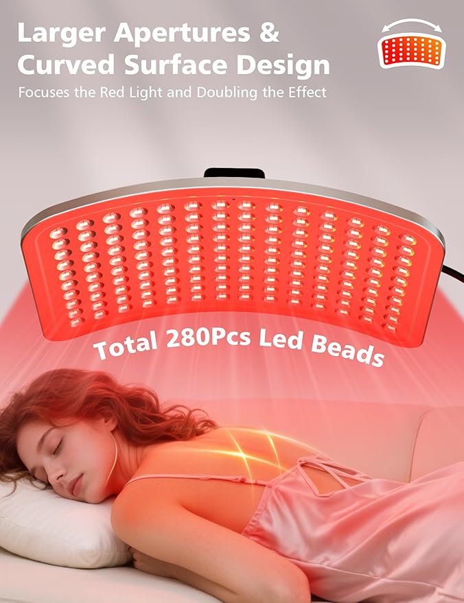 Aulanto Red Light Panel, Red Light Therapy for Face and Body with Adjustable Stand, 2-in-1 Chips Red Light Therapy Panel 660nm Red Light and 850nm Near Infrared Red Light Therapy Device at Home