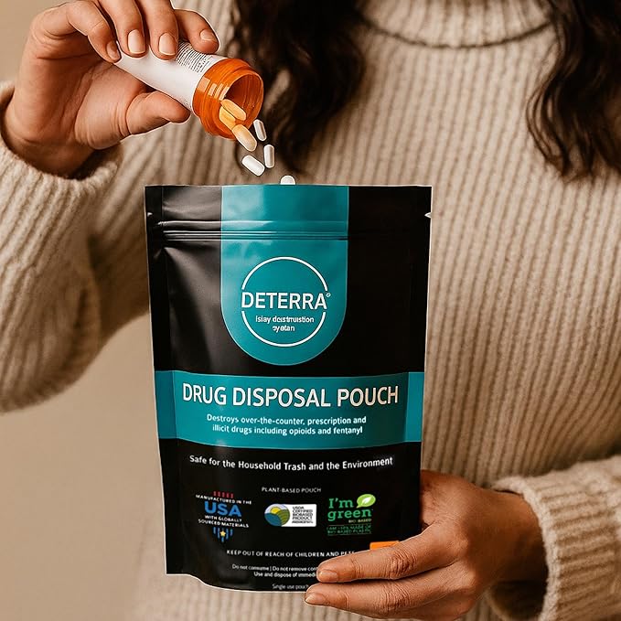 Drug Deactivation Disposal System - Deterra Safe Medication, Pill, and Liquid Destroyer - Large Pouch (25-Pack)