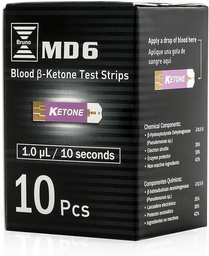 Box of 10 Ketone Test Strips to Use with Our MD6 Blood Monitoring System | Stay in Ketosis and Get The Best Results with Accurate Keto Counts While Following The Ketogenic Diet …