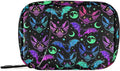 Travel Pill Organizer Bag Weekly Pill Organizer Case Bats Moons and Stars Portable Small Daily Pill Boxes for Vitamin Fish Oils Supplement Holder with Zipper Compact Size