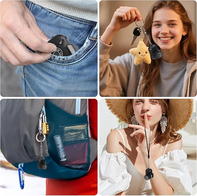 Mini Keychain Camera, FHD 1080p 8MP Cute Mini Digital Camera with 32GB SD Card, 8 Creative Filters, 0.96" HD Display, 100 Mins Battery Life for Decorate Travel Recording Gifts (Retro, Black)