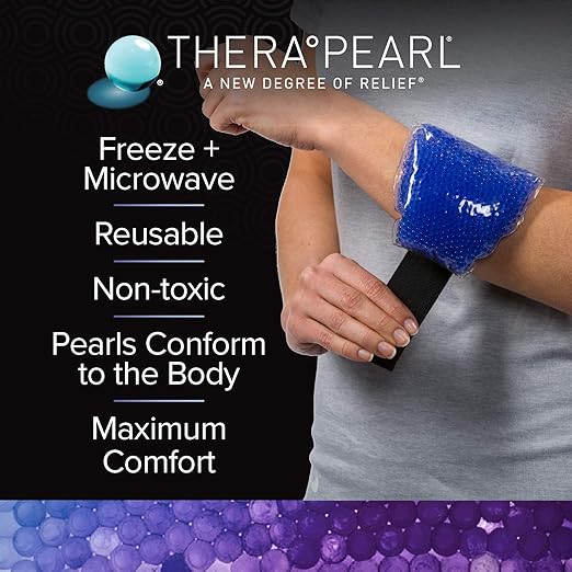 TheraPearl-14070 Color Changing Reusable Hot Cold Pack with Strap, Sports Size Ice Pack with Gel Beads, 11" x 4.5"