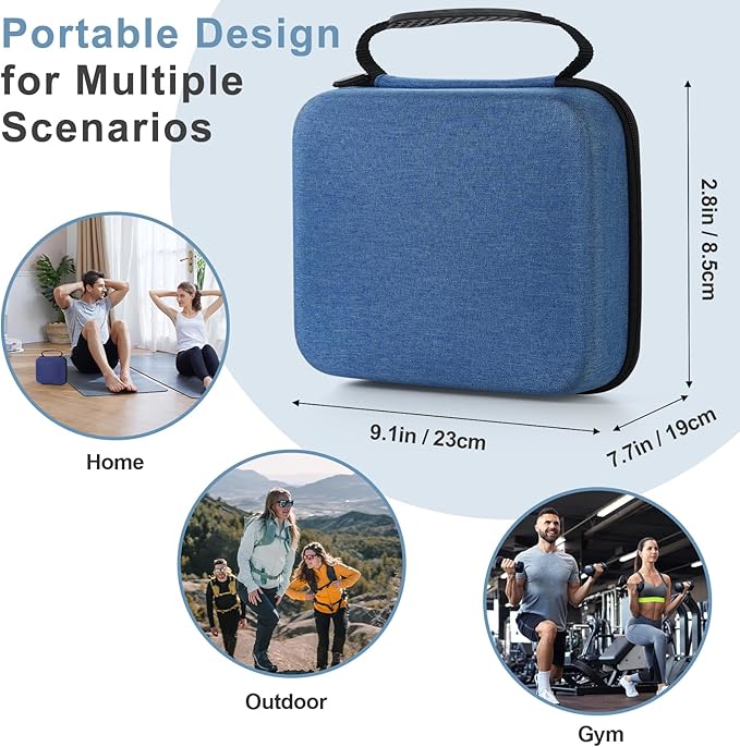 Massage Gun Hard Case Compatible with TheraGun Relief Handheld Percussion Massage Gun, Portable Travel Case Storage Carrying Bag with Mesh Pocket for Cables and Other Accessories Blue(Case Only)