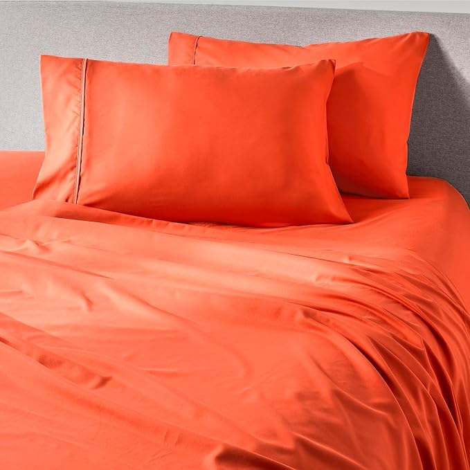 PeachSkinSheets Cooling Bed Sheets for Hot Sleepers - Ultra-Soft Breathable Luxury Microfiber Sheet Set, Moisture-Wicking, Deep Pocket, Oeko-TEX® (Full, Hot Coral)