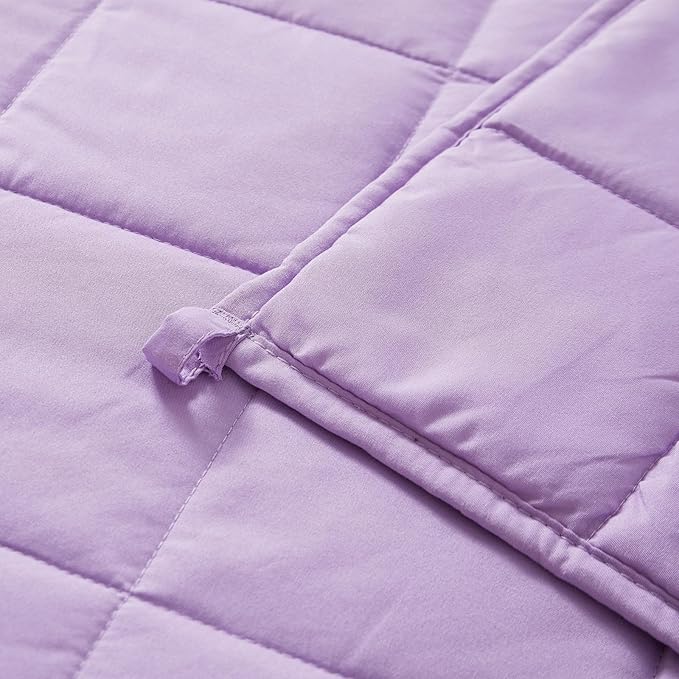 Weighted Blanket for Adults 60"x80" 15lbs 15 pounds Cooling Blanket for Sleepers, Soft Material Blanket with Premium Glass Beads for All-Season, Purple