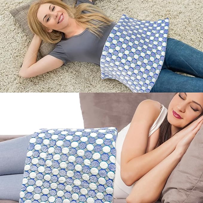 Full Weighted Heating Pad for Back Pain & Cramps Relief - 2.3lb Heat Pad, 12 Heating Levels, 8 Timer Settings, Hot Heated Pad, Holiday Gifts for Women Men Mom Dad- (XL 12"x24" Blue) - PYQ0L