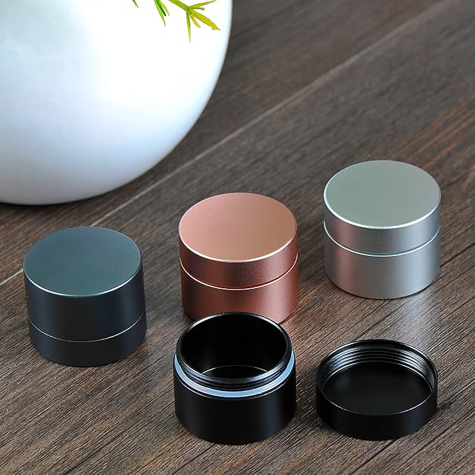 Portable Daily Pill Case, Heavy Duty Aluminium Alloy Round Pill Box, Waterproof Travel Pill Organizer, Pocket Purse Medicine Vitamin Holder EDC Container for Outdoor Camping Working