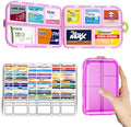 Pill Organizer Medicine Organizer Travel Essentials - Travel Pill Case with Labels, Large Daily Medicine Dispenser