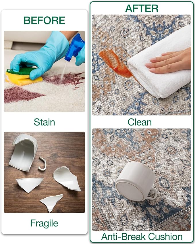 LUMI Kitchen Mat Anti Fatigue Cushioned, Memory Foam Padded Standing Rug Washable, Non Slip Comfort Floor Runner for Home, Sink, Laundry, Office, 24"x59", Terracotta