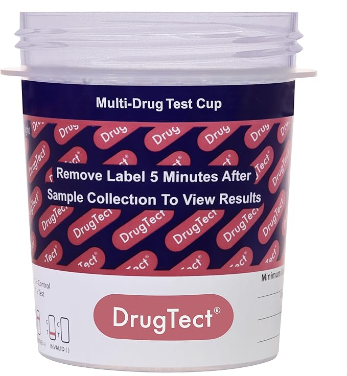 DrugTect Multi-Drug Test Cup | 1 Pack | 12 Panel CLIA Waived Marijuana Fentanyl Urine Drug Test Cup for AMP,BAR,BUP,BZO,COC,FYL,MDMA,MET,MOP|OPI,MTD,OXY,THC (1)