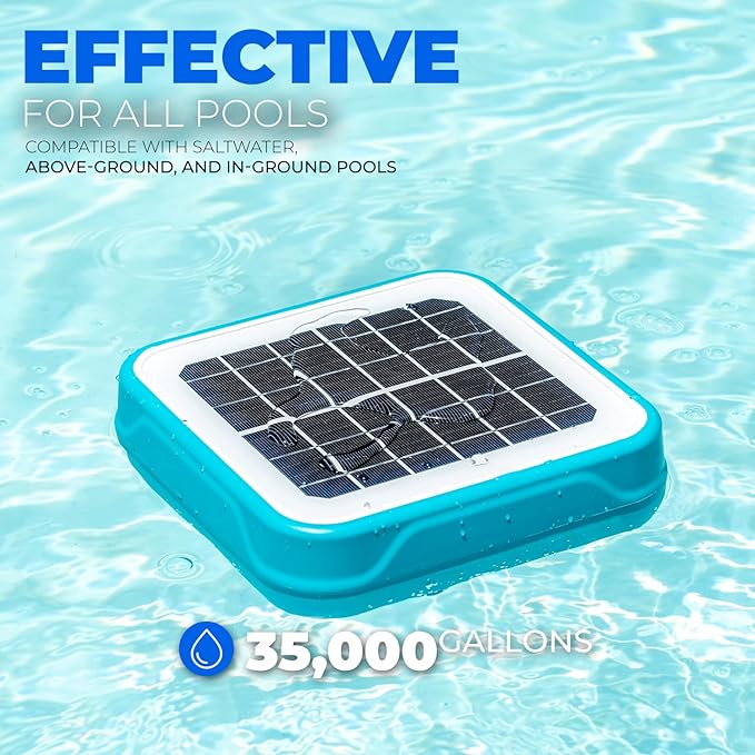XtremepowerUS Solar Pool Ionizer - Floating Water Cleaner & Purifier Keeps Water Clear, 85% Less Chlorine, Compatible with Fresh and Salt Water Pools & Spas