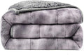 Ultra-Soft Weighted Blanket 15 lbs for Adults, Plush Sherpa Fleece Reversible Weighted Throw Comfort for Relaxation & Cozy Evenings, Hug-Like Security, Evenly Distributed, W60 x L80, Tie-Grey