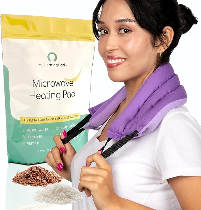 Microwavable Heating Pad for Lower Back, Neck, and Shoulder Pain Relief - Moist Microwave Heating Pad for Muscles and Joints - Microwave Hot Pack Heat Pad for Cramps -1 Heat Pack Purple-Lavender Scent