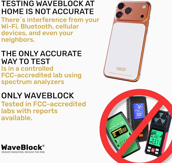 WAVEBLOCK EMF Blocker for Cell Phone - Made for iPhone 17 Pro Max - The Only Patented, Real Scientifically Backed, Lab-Tested 5G-Shield Sticker to Protect You & Your Loved Ones - USA Made White