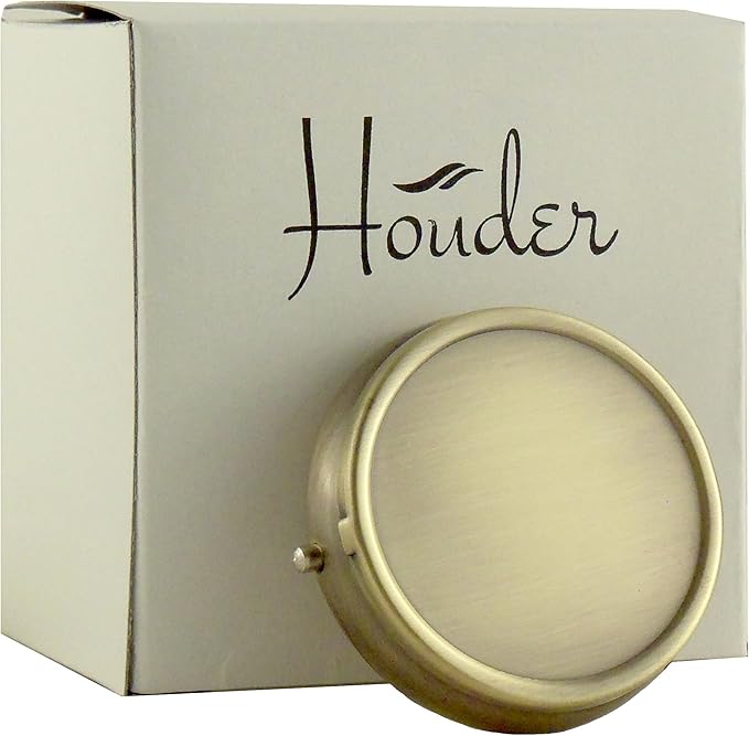 Classy Brass Pill Box - Decorative Pill Case with Gift Box - Carry Your Meds in Style (Round)