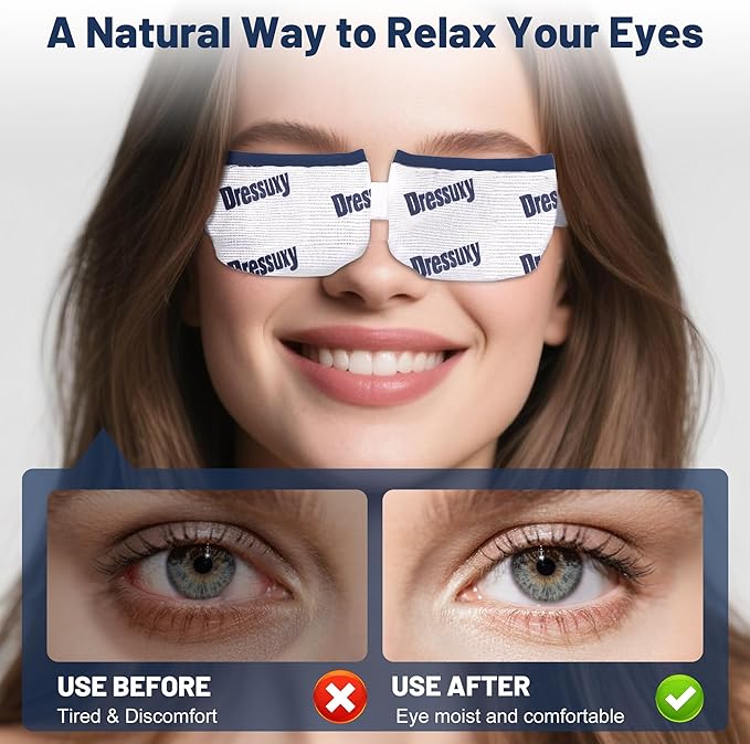 Heated Eye Mask & Microwavable Eye Compress | Gentle Steam Heat for Eye Comfort 1pc White