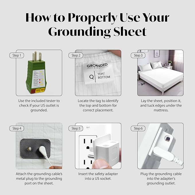 Grounding Sheets Queen Size 60x80x13.5 Inches, Organic Cotton with Silver, White Grounded Sheets Queen Size for Overall Improved Wellbeing, with 15 ft Grounding Cord