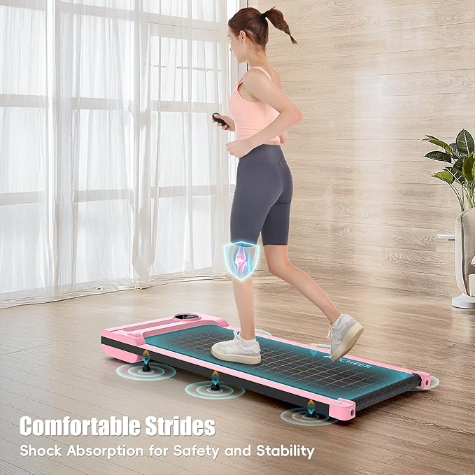ANCHEER Under Desk Treadmill, Walking Pad Treadmill with Incline, 2.5HP Portable Treadmills for Home 300 lb Capacity, Smart APP Control Jogging Machine with Remote Control, Installation-Free