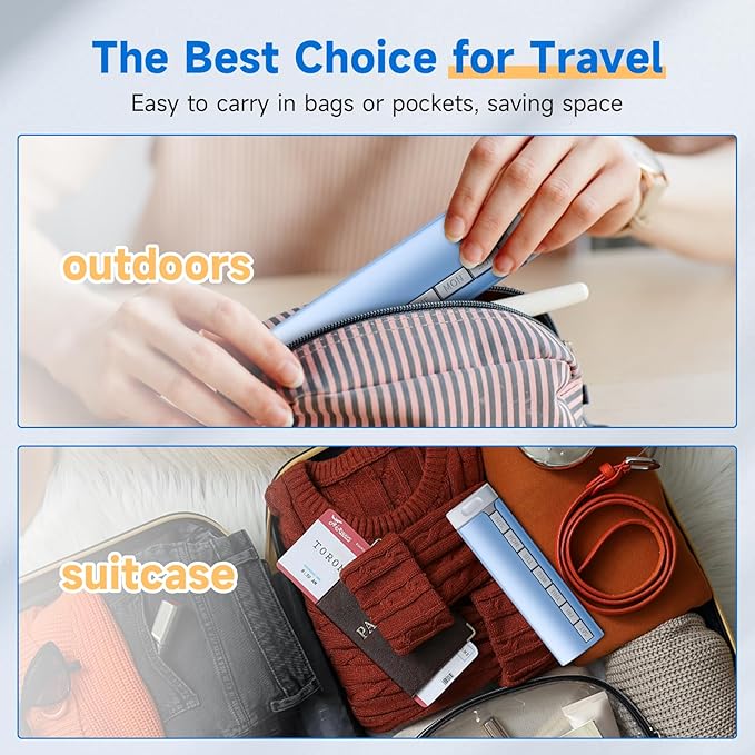 Travel Pill Organizer Weekly, 1 Time a Day ，Upgrade Premium Aluminum Alloy Daily Pill Box 7 Day, Portable Metal Pill Case, Cute Pill Holder to Hold Vitamins, Medicines, Pills, Supplements (Blue)