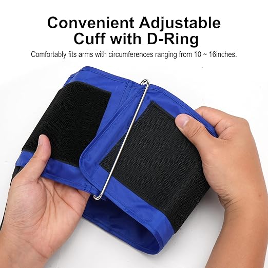 LotFancy Professional Manual Blood Pressure Cuff with D-ring, Standard Adult Sphygmomanometer Cuff 8.5"-16.5", Calibrated BP Cuff Manual with Carrying Case for Daily Home Check, Nursing Students, Blue