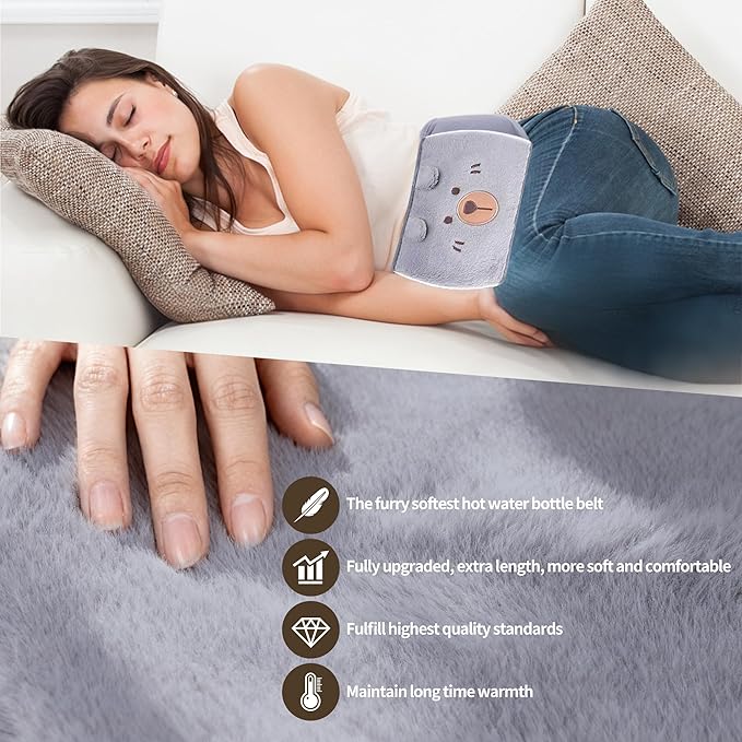 Hot Water Bag,Hot Water Bottle Rubber Warm Water Bag Pouch with Soft Waist Cover for Neck and Shoulder, Back,Hand, Legs, Waist Warm