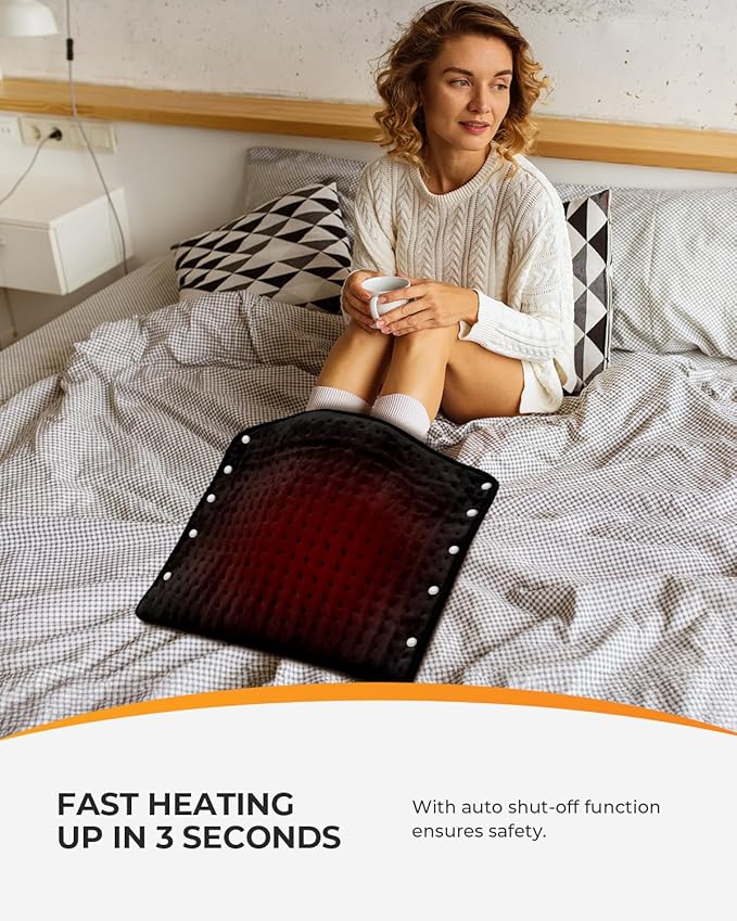 18" x 33" Large Heating Pad for Back, FSA Eligible, CooCoCo XXXL Heated Pad for Period Cramps, Heat Pad for Neck & Shoulder, 6 Heat Settings, Auto Off, Moist Heat