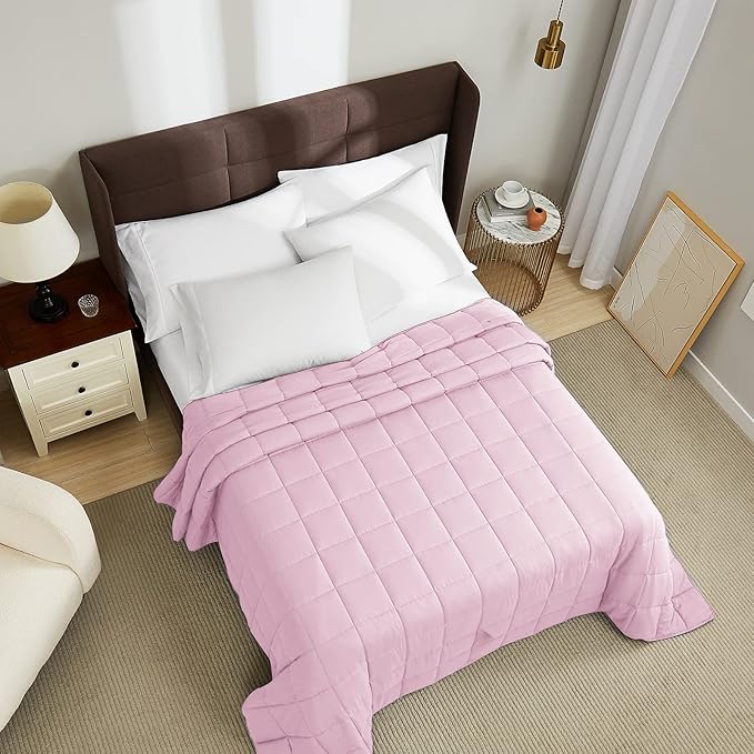 L'AGRATY Weighted Blanket - 80"x87" 25lbs Cooling Breathable Heavy Blanket Microfiber Material with Glass Beads for Adult All-Season Summer Fall Winter Soft Thick Comfort